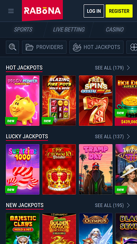Rabona Casino Mobile Jackpot