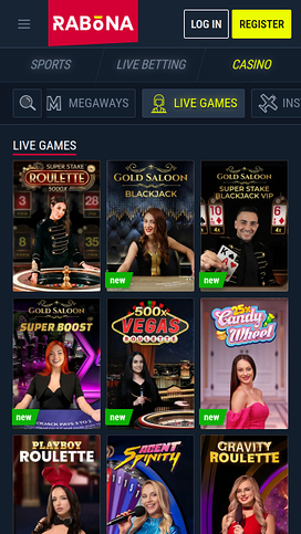 Rabona Casino Mobile Live Dealer