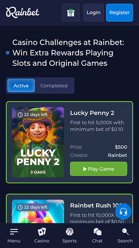 Rainbet Casino Mobile Challenges