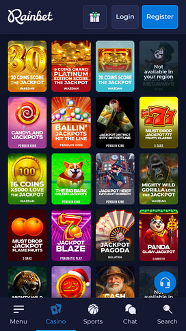 Rainbet Casino Mobile Jackpot