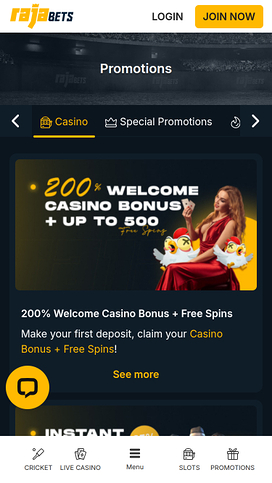 Rajabets Casino Mobile Promotions