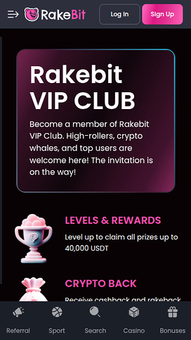 RakeBit Casino Mobile VIP Program