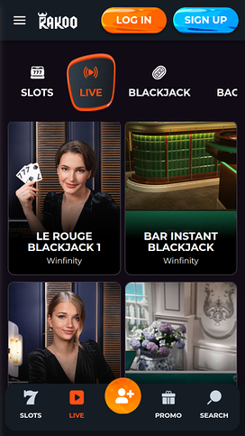 Rakoo Casino Mobile Live Dealer