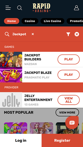 Rapid Casino Mobile Jackpot