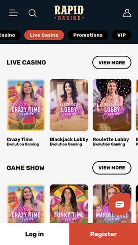 Rapid Casino Mobile Live Dealer