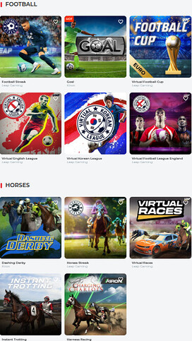 Deportes virtuales móviles del casino RealSpin