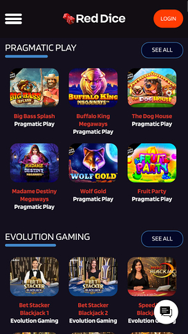 Desarrolladores de juegos móviles de Red Dice Casino