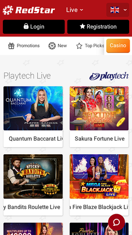 Red Star Casino Mobile Live Dealer