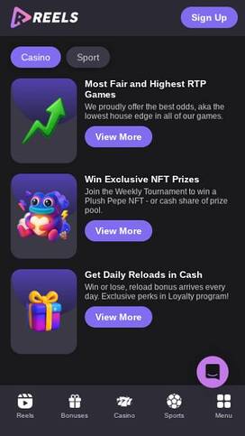 Reels.io Casino Promotions Mobile