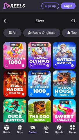 Juegos de casino para móviles de Reels.io