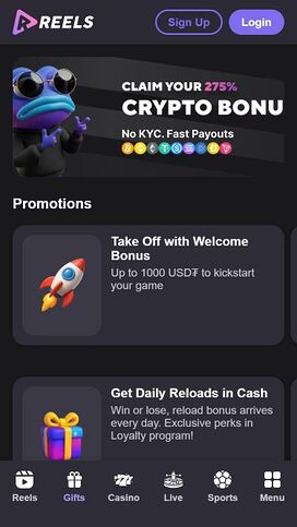 Promociones móviles del casino Reels.io