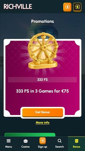 Promociones móviles del Casino Richville