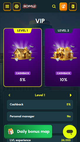 Programa VIP móvil del casino Richville