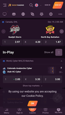 Ricky Casino Mobile Sports