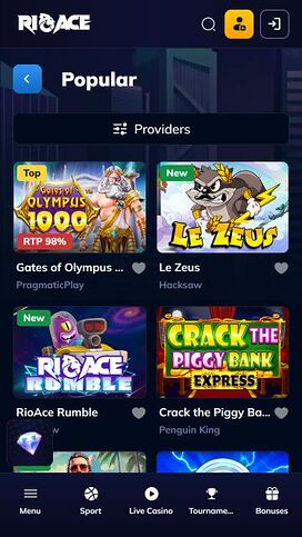 Juegos móviles del casino Rioace