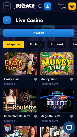 Rioace Casino Mobile Live Dealer