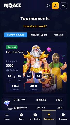 Torneos móviles del casino Rioace