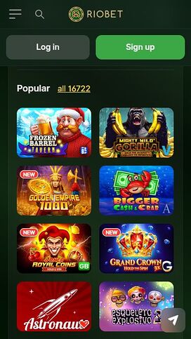 Juegos móviles del casino RioBet