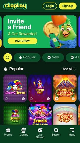 Rioplay Casino Mobile Homepage