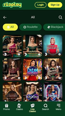 Casino móvil Rioplay con crupier en vivo