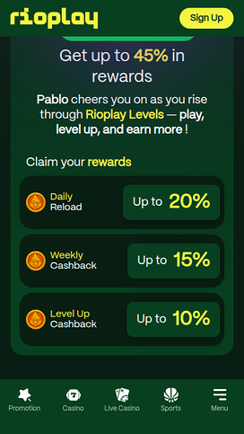 VIP screenshot of Rioplay Casino for Mobile