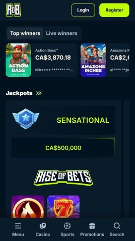Jackpot móvil del casino Rise of Bets