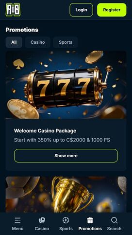 Promociones móviles del casino Rise of Bets
