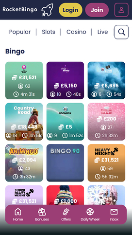Rocket Bingo Casino Mobile Bingo