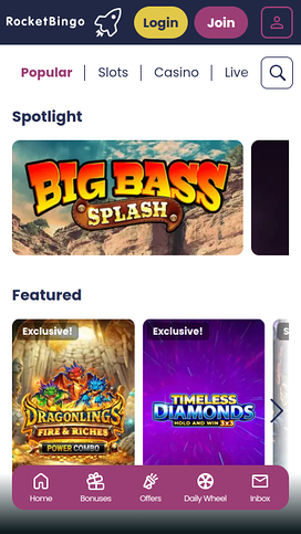 Rocket Bingo Casino Mobile Games