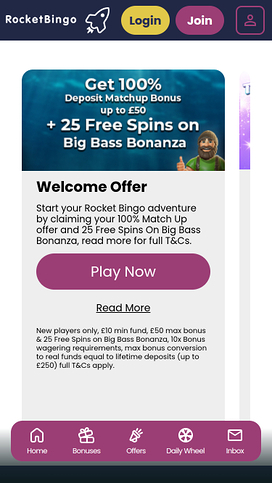 Rocket Bingo Casino Mobile Promotions