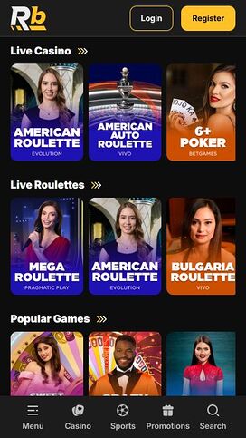 Casino móvil con crupier en vivo de Roibets