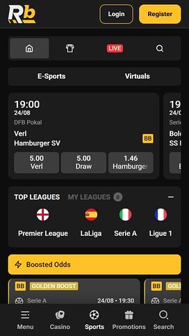 Apuestas deportivas móviles de Roibets Casino