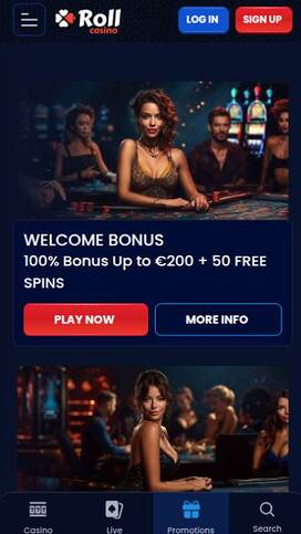 RollCasino Homepage Mobile 