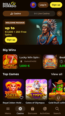 Roll Dorado Casino Homepage