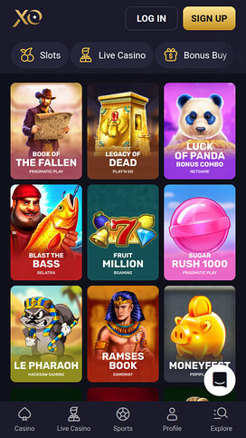 Juegos móviles de Rollxo Casino