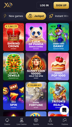 Jackpot móvil del casino Rollxo