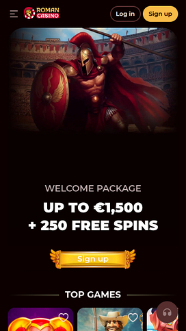 Roman Casino Mobile Homepage