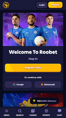 Roobet Casino Mobile Homepage