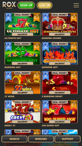Jackpot móvil de Rox Casino