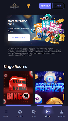 Royal House Casino Mobile Bingo