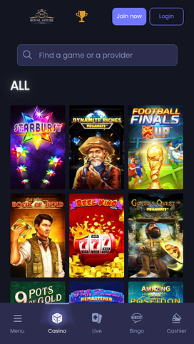 Royal House Casino Mobile Games
