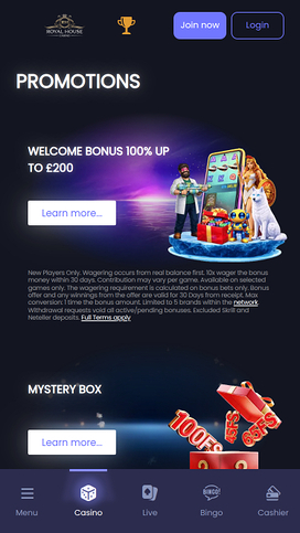 Royal House Casino Mobile Promotions