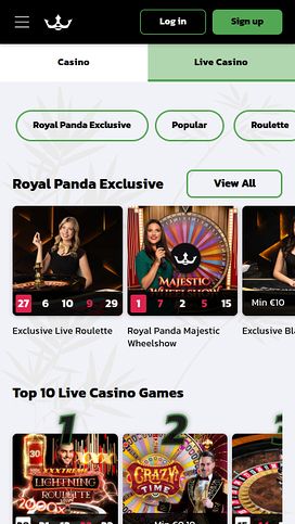 Royal Panda Casino Mobile Live Dealer