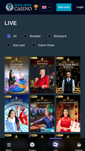Royal Swipe Casino Mobile Live Dealer