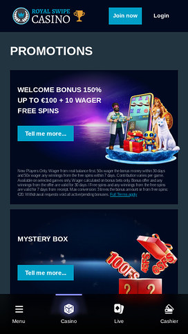 Royal Swipe Casino Mobile Promotions