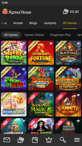 Royal Vegas Casino Mobile Games