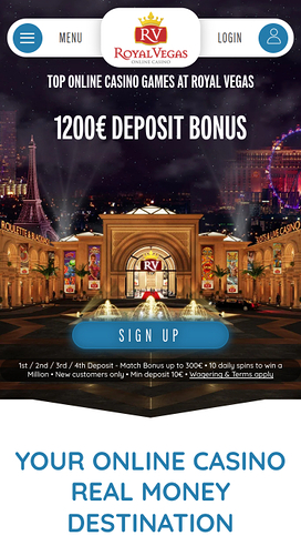 Royal Vegas Casino Mobile Homepage