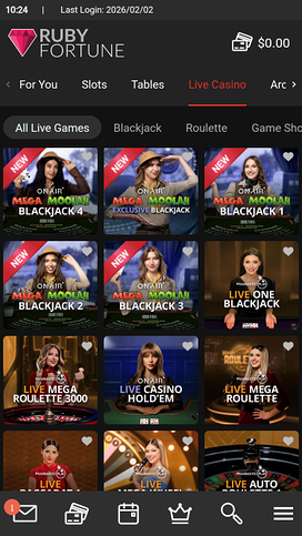Ruby Fortune Casino Mobile Live Dealer