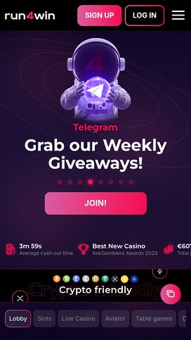 Run4Win Casino Mobile Homepage