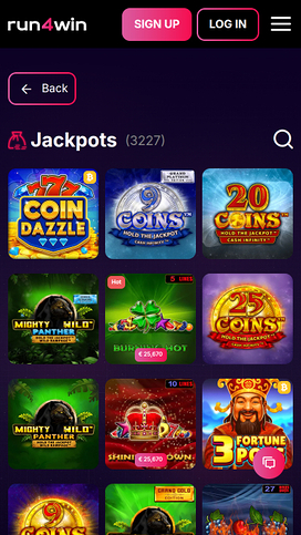 Run4Win Casino Mobile Jackpot